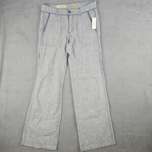 Pilcro And The Letterpress Linen Blend Wide Leg Pants Navy Marin Size 4 Coastal